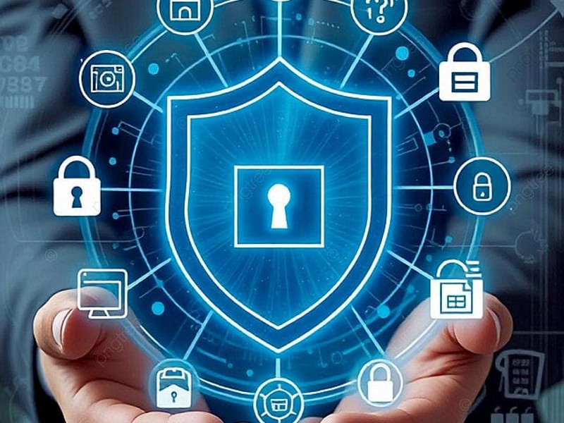 Biểu tượng mật khẩu mạnh với các ký tự phức tạp và khóa an toàn